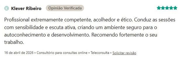 Avaliação de Klever Ribeiro sobre a Clínica Saúde Emocional na Doctoralia
