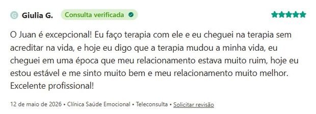 Avaliação de Giulia G. sobre a Clínica Saúde Emocional na Doctoralia